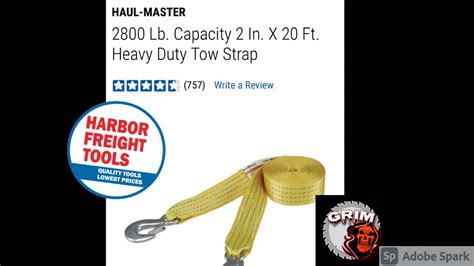 harbor freight tow strap review